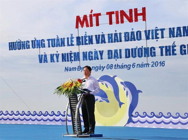Diễn văn của Bộ trưởng Trần Hồng Hà tại Lễ mít tinh hưởng ứng Ngày Đại dương thế giới (8/6) và Tuần lễ Biển và Hải đảo Việt Nam năm 2016